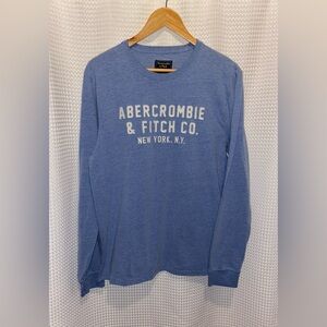 2/40$ Men’s ABERCROMBIE&FITCH heather blue long sleeves T-Shirt‎ size Large